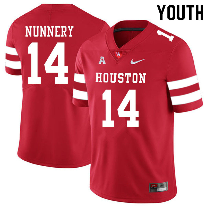 Youth #14 Mannie Nunnery Houston Cougars College Football Jerseys Sale-Red